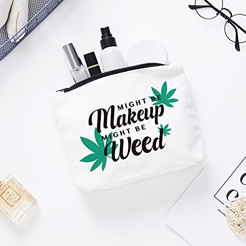 Funny Marijuana Weed Leaf Makeup Cosmetic Bag Zipper Pouch Might Be Makeup Might Be Weed Cosmetic Travel Bag Toiletry Make Up Case Multifunction Pouch Gifts For Women Stoner Friend Pricepulse
