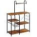 Mr IRONSTONE Vintage Kitchen Baker's Rack Utility Storage Shelf 35.5" Microwave Stand 4-Tier+3-Tier Shelf for Spice Rack Organizer Workstation with 10 Hooks