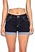 Wax Women's Juniors Perfect Fit Denim Shorts (Super Dark Denim, Large)
