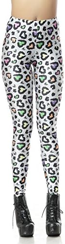Womens 3D Digital Print High Waisted Stretch Ankle Colorful Leggings
