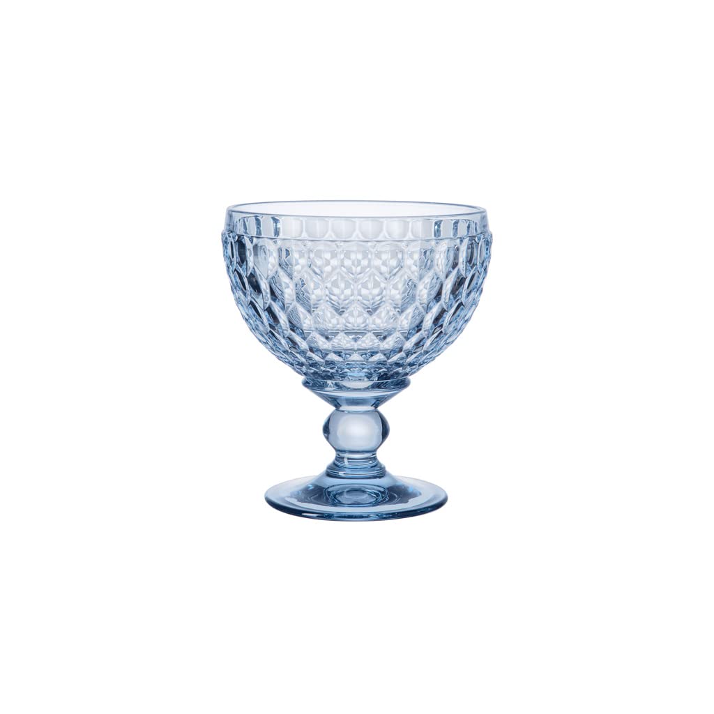 Villeroy & Boch - Boston col. Blue Sparkling Wine Coupe, Extravagant, Beautifully Shaped Glass for Sparkling Wine or Champagne, Crystal, Blue, 400 ml