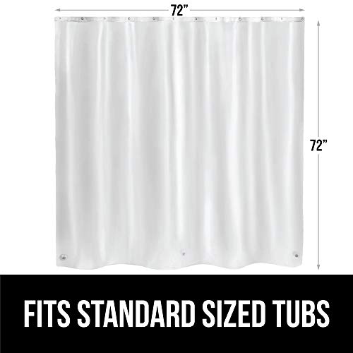 Gorilla Grip PEVA Waterproof Shower Curtain Liner, Strong Weighted