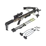 Carbon Express 20244 X-Force Blade Crossbow Kit in Camo with Scope, Bolts Quiver, Practice Tips, Rope Cocking Tool & Rail Lube