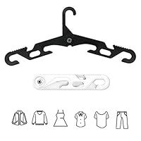 Fohanger Travel Hangers, 2Pcs Portable Folding Hangers Travel Accessories Non Slip Drying Rack for Clothes, Skirt, Coat, Suits, Pants (1Black+1White)
