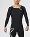 2XU Men's Long Sleeve Compression Top, Black/Black, Medium