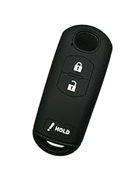 alegender hule Coche Clave FOB Funda Soporte Para 3 botones remoto Smart Keyless Entry Remote Mazda 3 CX3 CX5 CX7 CX9 speed3, Negro Rosa (Black Rose)