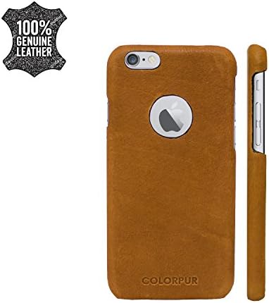 Colorpur iPhone 6 / 6s Leather Case with logo cut Leather (TAN color)