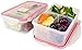 Bento Lunch Box, Meal Prep Containers, Set of 2, Configurable compartments by Live Life