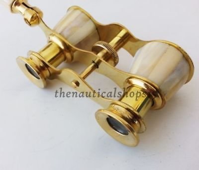 Nautical Vintage Style Opera Glass Binoculars Mother of Pearl Spyglass Telescope A