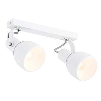 Argon Modern 2 Bulb Ceiling Light Varnished Steel White Amazon Co