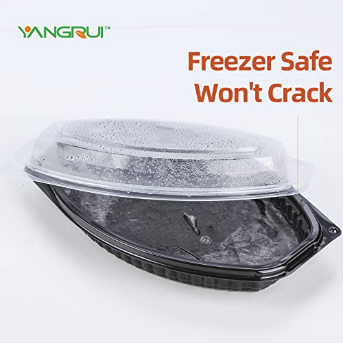 YANGRUI Small Take Out Containers, Shrink Wrap 50 Pack 12oz Leak Proof