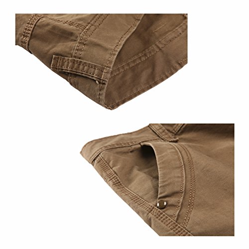 EKLENTSON Men's Cargo Pants Relaxed Fit Cotton Work Pants Multi Pockets Khakis - Thumbnail 3