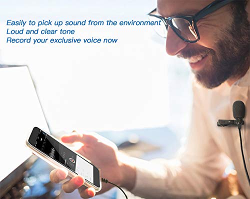 Lavalier Lapel Microphone Set with Shock Mount Universal Video Microphone for iPhone, iPad, iPod Touch, Android-Omnidirectional Mic Perfect for YouTube, Interview, Podcast - Thumbnail 4