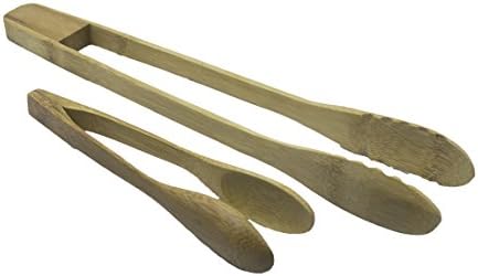 USCOOK Salad Tongs Bamboo 7, 11.5 Inch Edlund Tongs Serving Tong, Salad Servers Set of 2