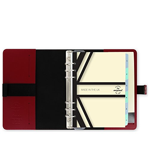 Filofax The Original Leather A5 Pillar Box Red Organizer Agenda Diary 2016 + 2017 Calendar Ring Binder with DiLoro Jot Pad refill 022381 - Thumbnail 2
