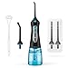 iTeknic Cordless Water Flosser for Teeth Dental Oral Water Irrigator portable with 300ml Water Tank, 5 Jet Tips Teeth Cleaner for Braces, 3 Modes, IPX7 Waterproof, USB Rechargeable, 1 Tips Box (black)