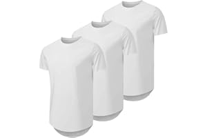 Dokotoo Men Mens 3 Pack Crewneck T-Shirts Short Sleeve Hipster Hip Hop Longline Classic Tee Tops