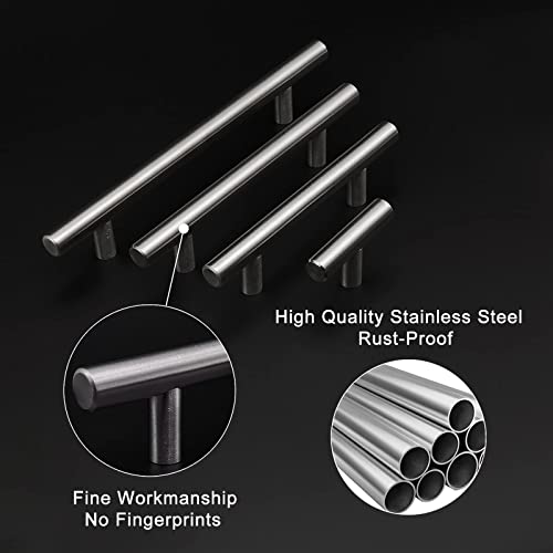25 Pack Brushed Nickel Cabinet Pulls, 3 Inch Hole Center Drawer Pulls Stainless Steel Cabinet Handles for Cabinets Dresser Drawer