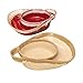 The Lakeside Collection Stoneware Soup and Side Bowls, Set of 2, Cream and Red, 14 ounces
