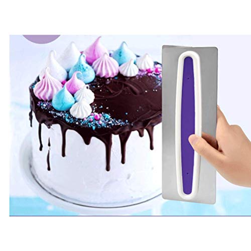 FOCCTS Stainless Steel Bench Scraper, Cake Edge Side Decorating Tools Scraper Smoother Scraper, 5.5oz - Thumbnail 6