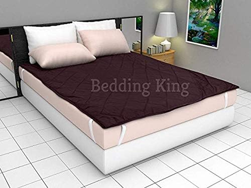 Bedding King Waterproof Microfiber Double Bed Mattress Protector (72X78 inhes, Brown)