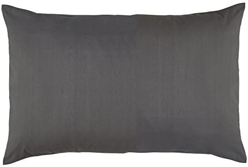Percale Housewife Pillow Case Set - Luxury Plain Dyed Polycotton Pillow Cover - Standard 50 x 75 Envelope Closure Cases - Charcoal