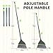 Guay Clean Angled Broom and Dustpan Set with Adjustable Handle - Easy Sweeping for Home Kitchen Office Floor - Collects Dust Dirt Debris - Built-in Broom Comb - Blue
