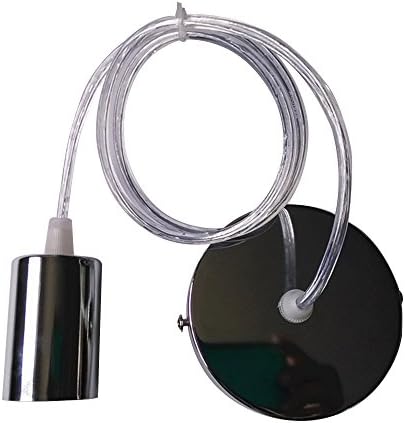 Modern Design Copper Ceiling Rose / Braided Flex Lamp Holder Suspended Pendant Light Fitting Kit (Grey)