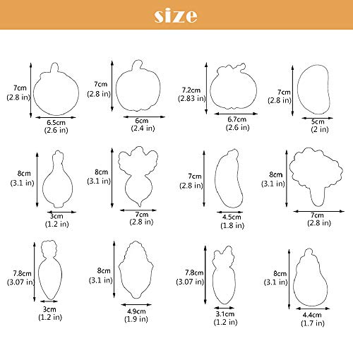 Vegetables Cookie Cutter Set - Set of 12 - Tomato Pepper Pumpkin Potato onion Radish Luffa Cauliflower Carrot Corn Turnip Eggplant - Stainless Steel - Thumbnail 6