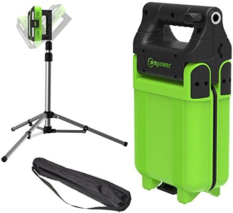 LiteBook Mini with Upgraded 2.0 TRIPOD - 20W Portable Rechargeable Day Light White Light (5000-5500k) Work Light, Camping, Garage or Auto Repair, Emergency (green)