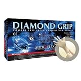 Microflex Diamond Grip Powder-Free Latex Exam Gloves, Extra Large, 100 Gloves per Box, 10 Boxes per Case