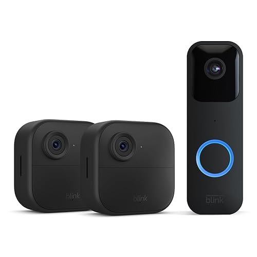 New Blink camera (Outdoor 4) + Blink doorbell (black) | Newest model | Wireless HD smart security camera, two-year battery life, enhanced motion detection, works with Alexa | 2-Camera System
