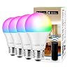 Smart WiFi Light Bulbs, LED Color Changing Lights, Works with Alexa & Google Assistant, RGBW 2700K-6500K, 60 Watt…