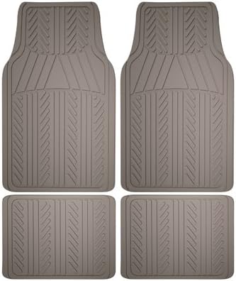 Unique Accessories 78913 Rubber Floor Mat44; Tan - 4 Piece