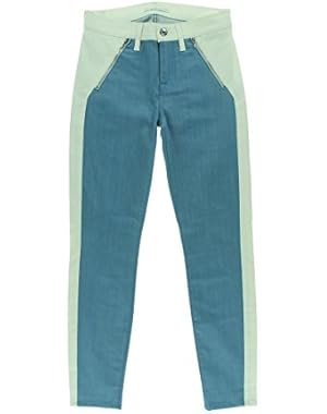 7 For All Mankind Womens Coated Contrast Trim Colored Skinny Jeans