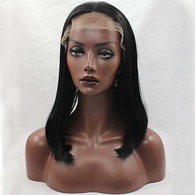 Black Color Heat Resistant Synthetic Lace Front Wigs Straight Hair Cheap Price Synthetic Hair Fiber Wig