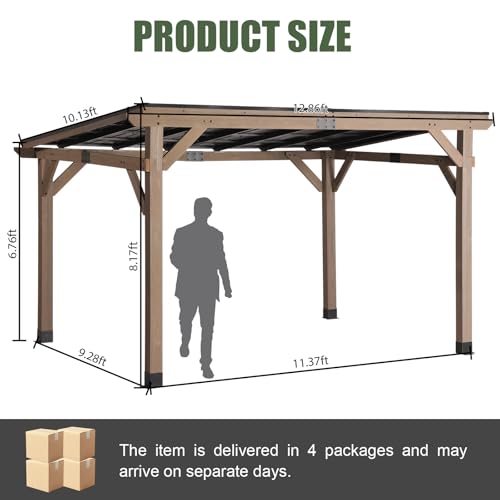 CHARMELEON Cedar Wood Gazebo Review: 10x12 Permanent Hardtop Grill Pavilion image 32