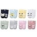 TARTINY Anti-Slip Cartoon Baby Socks No Show Animal Sneakers Socks, 8 Pairs per Pack (M 2-4 Years)