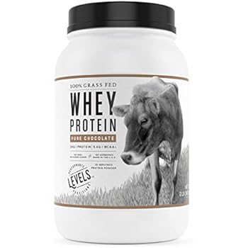 Levels 100% Grass Fed Whey Protein, No GMOs, Pure Chocolate, 2LB