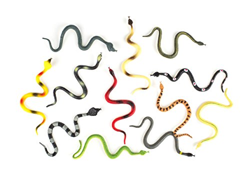 Hands On Learning Realistic Viper Snake Animal Figures, 1-Dozen, 6-Inch
