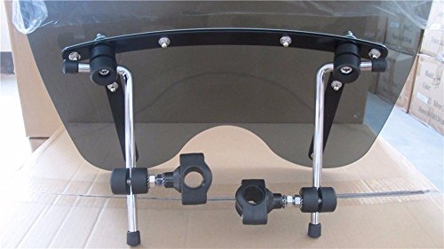 Smoke 18*16 Tinted Windshield for Kawasaki Yamaha Honda Suzuki Harley Motorcycle - Thumbnail 6