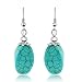 Gem Stone King 18 Inch Stunning Beads Simulated Turquoise Howlite Double Necklace and Earrings Set For Women