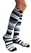 A-Swift Compression Socks (1 pair) for Women & Men (Grey Stripes, L/XL)