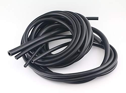 QIKE Universal4mm/6mm/8mm/12mm Inner Diameter High Performance Silicone Vacuum Hose Tube Kit (black, 4size)
