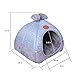 Cat Tent, 2-in-1 Pet Bed House,laamei Self- Warming Cat Kitten Puppy Cave Basket with Removable Cushion Cover Two Way Conversion Triangle Cat Bed House Large Grey 15 * 15 inches