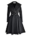 Begonia.K Women's Wool Trench Coat Lapel Wrap Swing Winter Long Overcoat Jacket