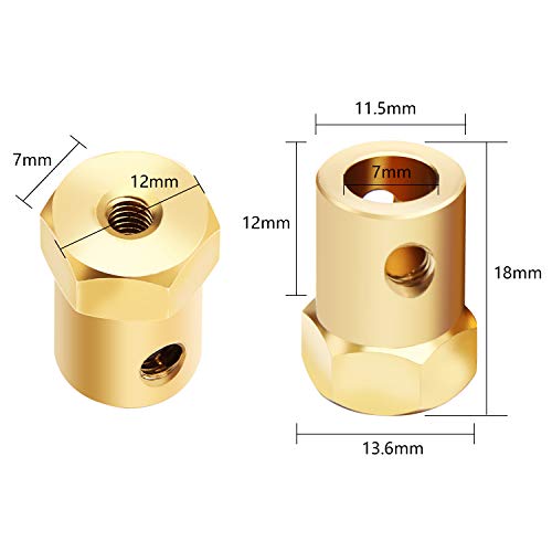 Sunshane 4 Pieces 7 mm Motor Flexible Coupling Coupler Connector for Car Wheels Tires Shaft