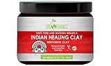 Indian Healing Clay Face Mask 16oz -100% Pure & Natural Bentonite Clay-Therapeutic Grade - Face Skin Care, Deep Skin Pore Cleansing, Detoxifying- Helps with Acne & Rejuvenating Skin- Made in USA