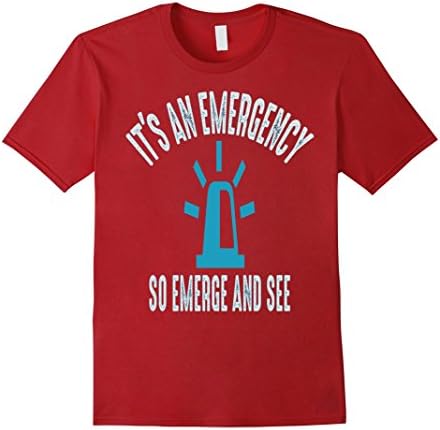 Mens Emergency T-Sirt Large Cranberry