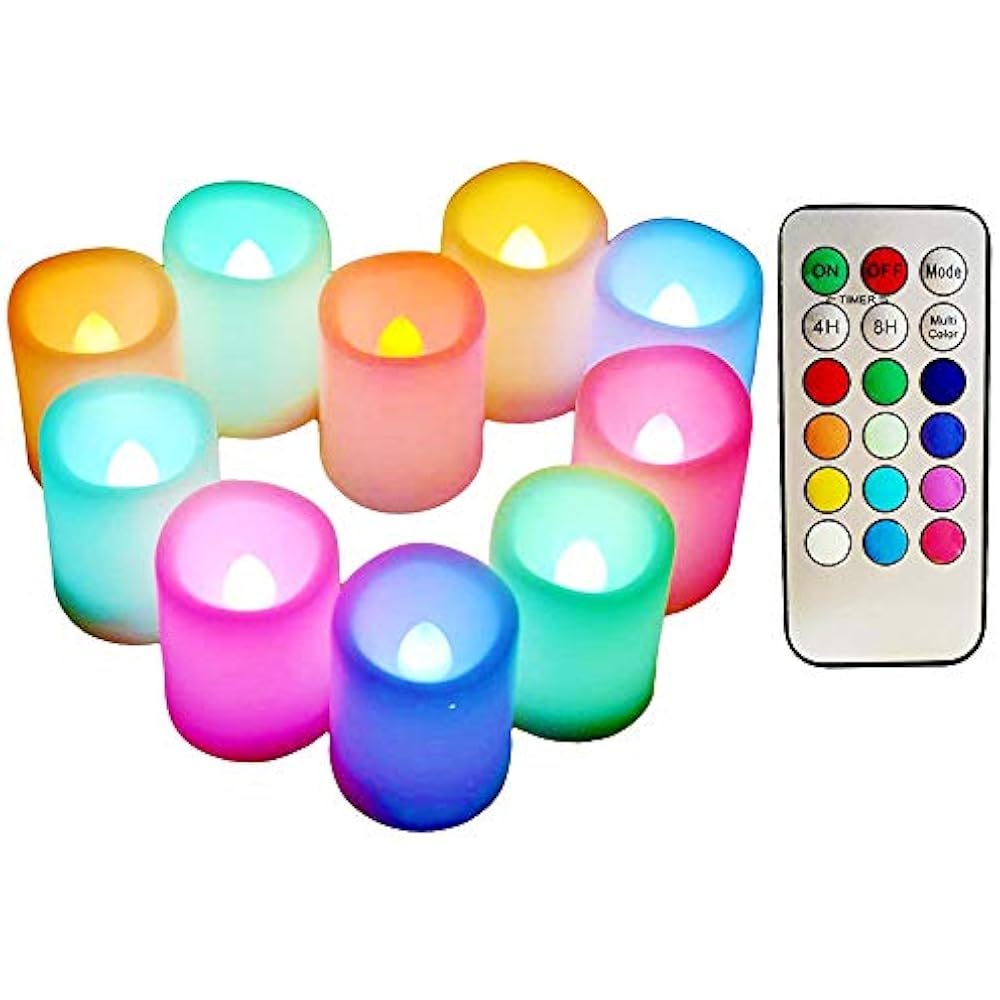 Multi Color Changing Votive Flameless Candles With Remote Timer 100